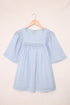Flutter Sleeves Sheer Textured Babydoll Top
